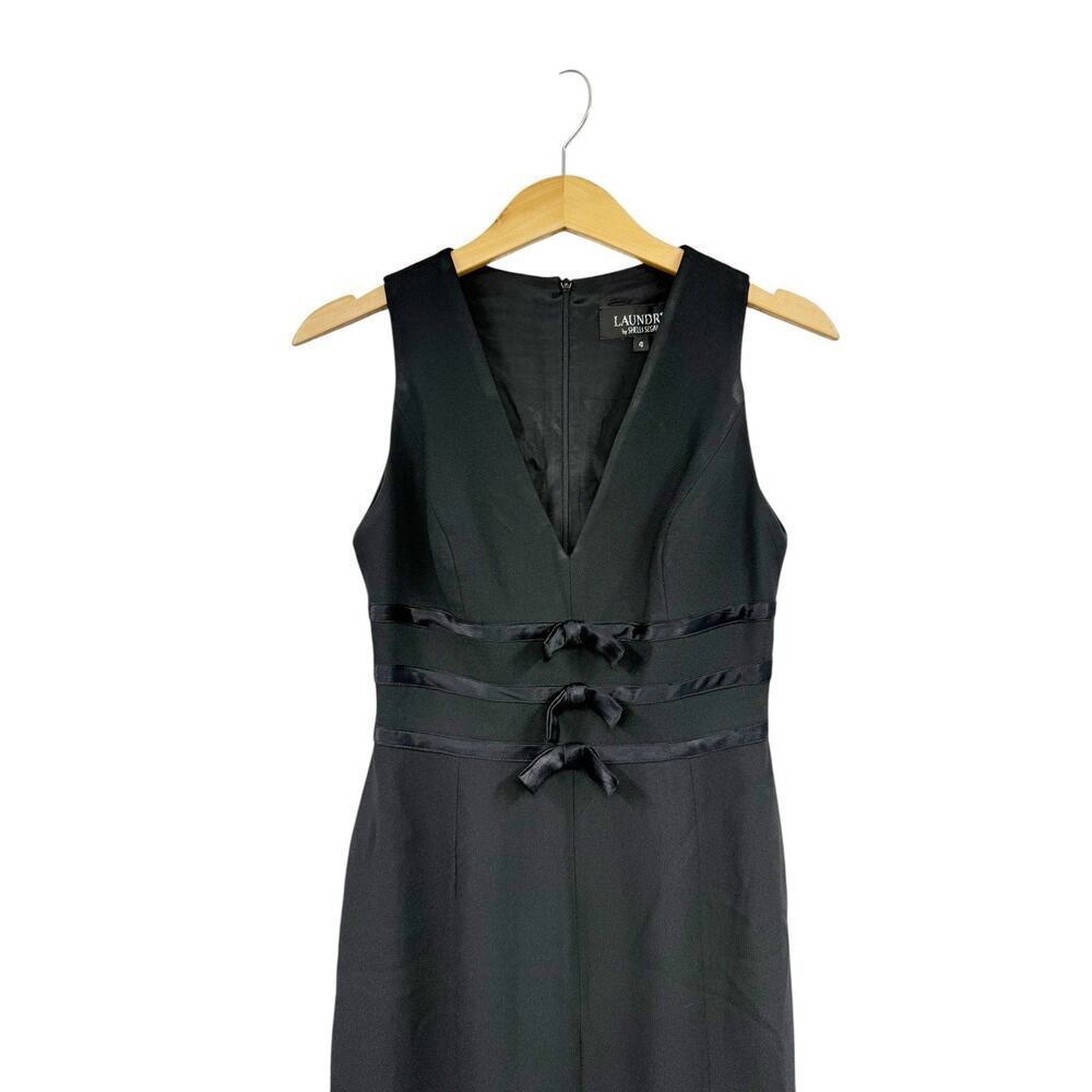 VTG Sexy Laundry By Shelli Segal Y2K Style LBD Pencil Dress Black Career Women 4